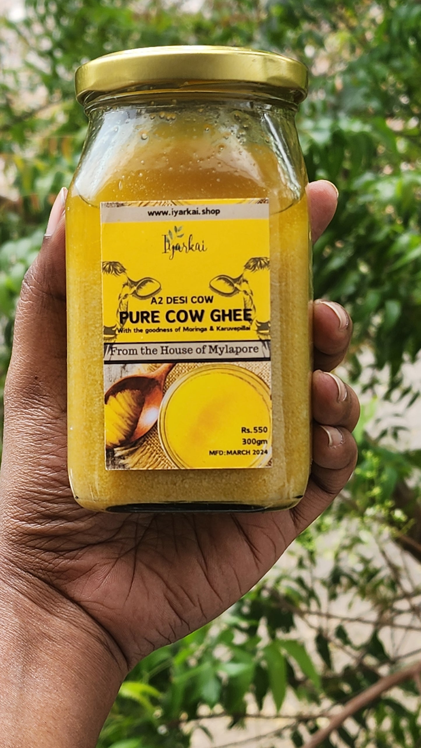 A2 PURE COW GHEE with the goodness of Moringa & Karuvepillai(500gm)