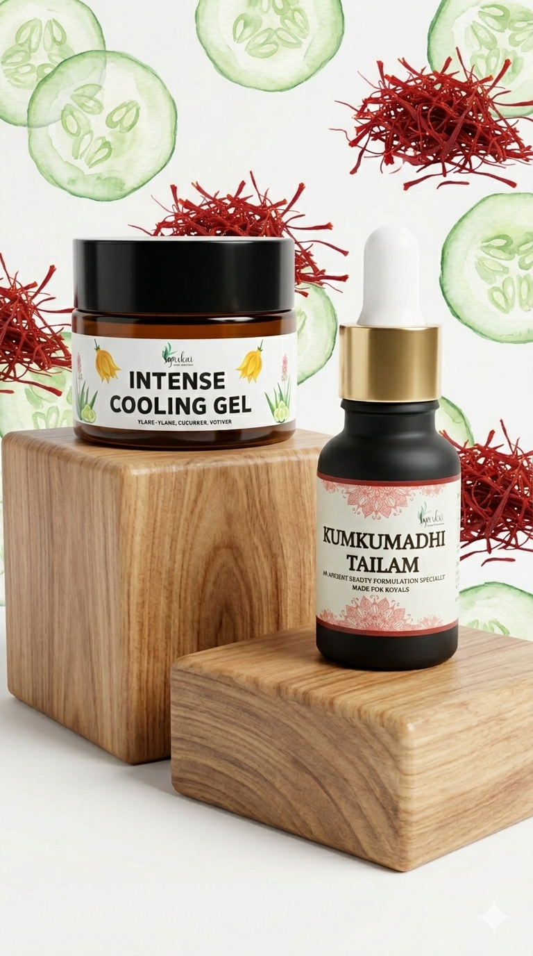 Cooling gel 50gm & Kumkumadi tailam 15ml combo (Combination skin)