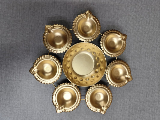 Diwali Diya( 7 Lamps) with flower area