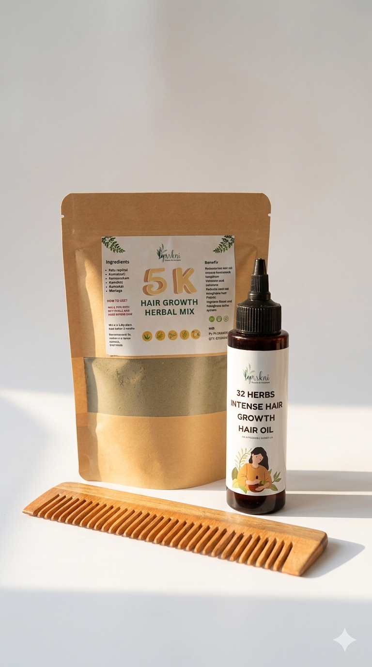 5k Hair care combo (5k 150gm/Hair oil 100ml/Neem comb 1)