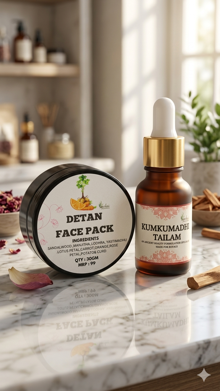 Detan combo (Detan Face pack 30gm & Kumkumadhi tailam 15ml)